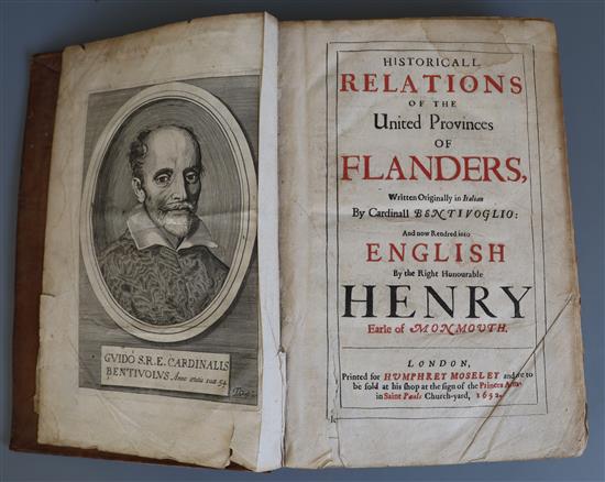 Bentivoglio, Guido, Cardinal (1579-1644) - The History of the Wars of Flanders, folio, with 22 (of 24) portraits,